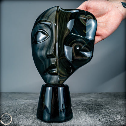 Natürliche Regenbogen-Obsidian -Skulptur - 1272,39g