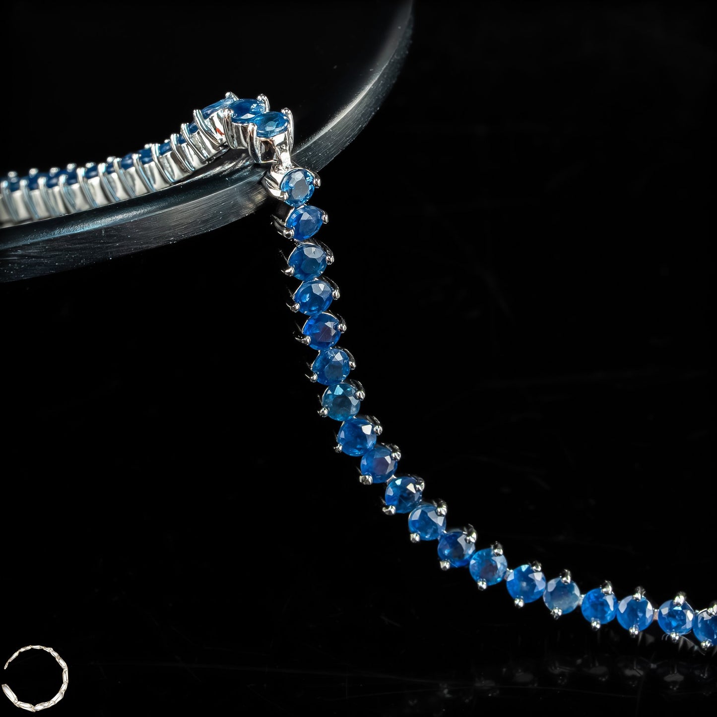 Saphir-Armkette – Zeitlose Eleganz in königlichem Blau aus 925er Silber -9,03g 45,15ct