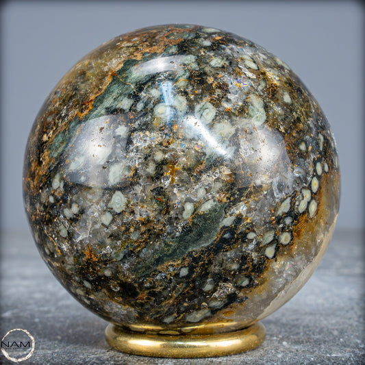 Natürliche Ocean-Jaspis-Achat Kugel - 652,51g