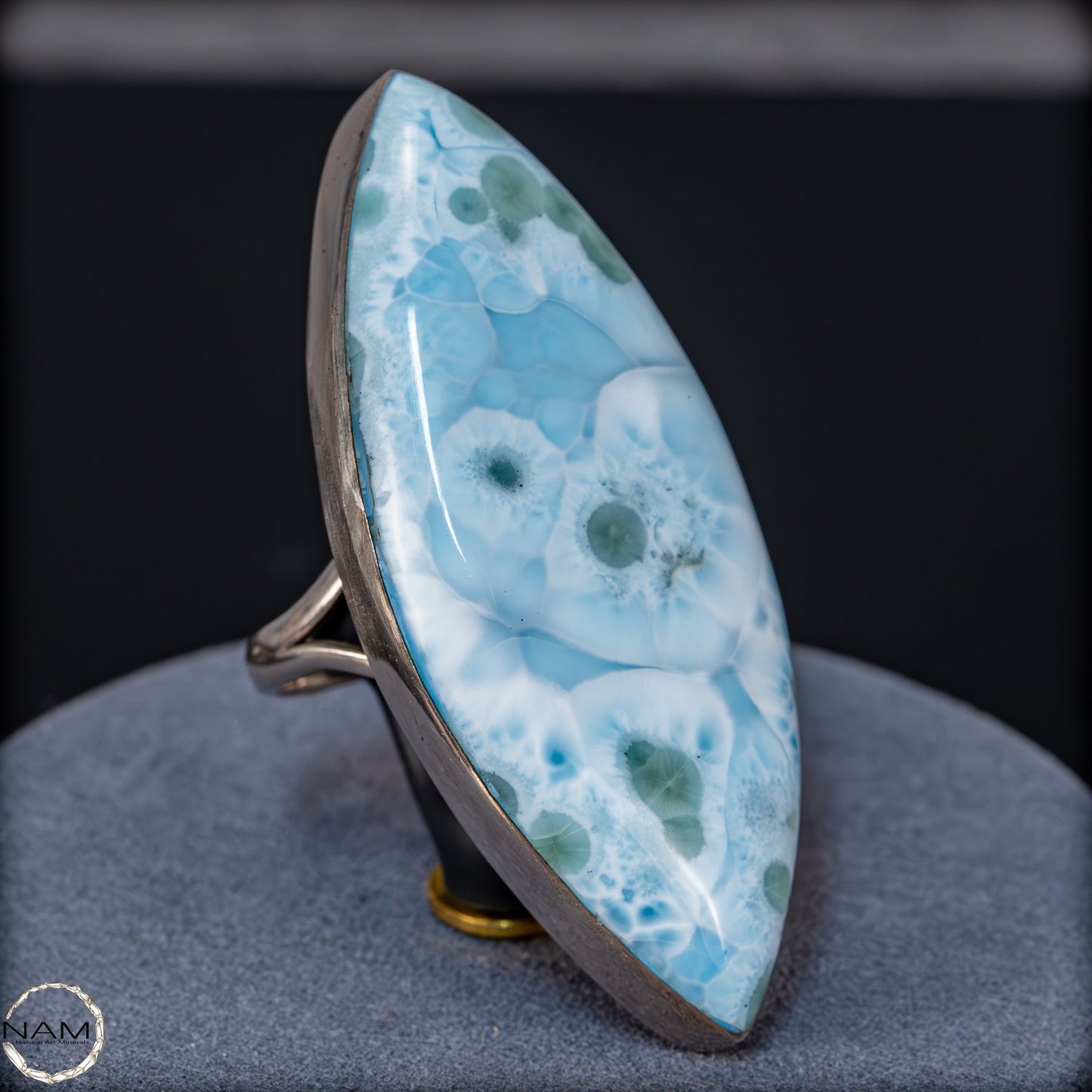 Larimar Ring aus 925er Silber-  35,43g 177,15ct