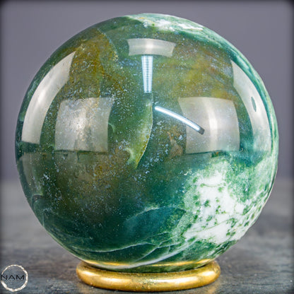 Natürlicher Moos Achat Kristall-Kugel -588,85g