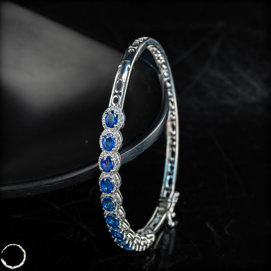 Atemberaubender Saphir-Armreif  aus 925er Silber -11,36g