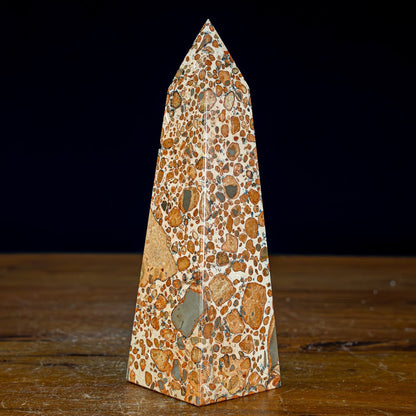 Natürlicher Leoparden-Jaspis Obelisk - 712,45g