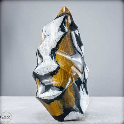 Natürliche Jaspis-Chalcedon Kristallflamme - 2537,18g