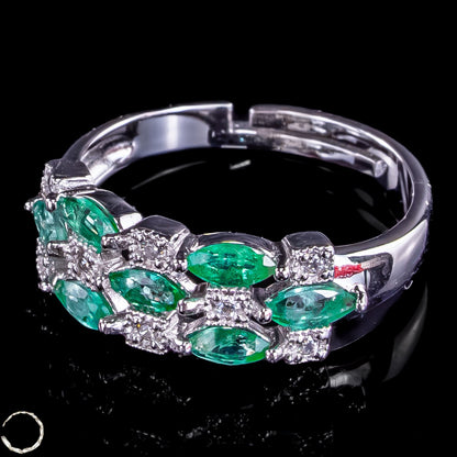 Eleganter Smaragd Ring aus 925er Silber - 2,68g 13,4ct