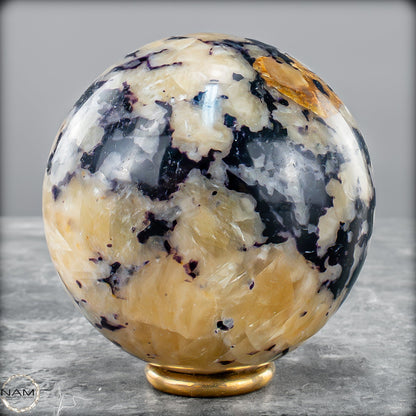 Seltene Natürliche Lila Fluorit-Calcit-Kugel - 548,69 g