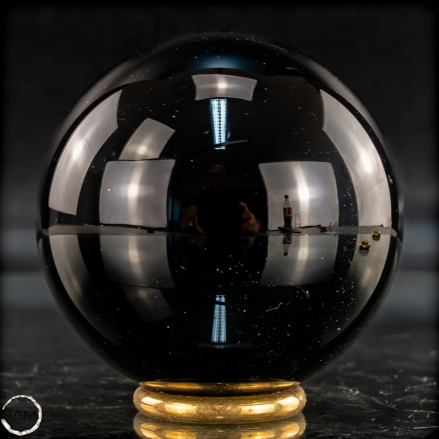 Natürliche Schwarze Obsidian Kristall-Kugel - 281,47g