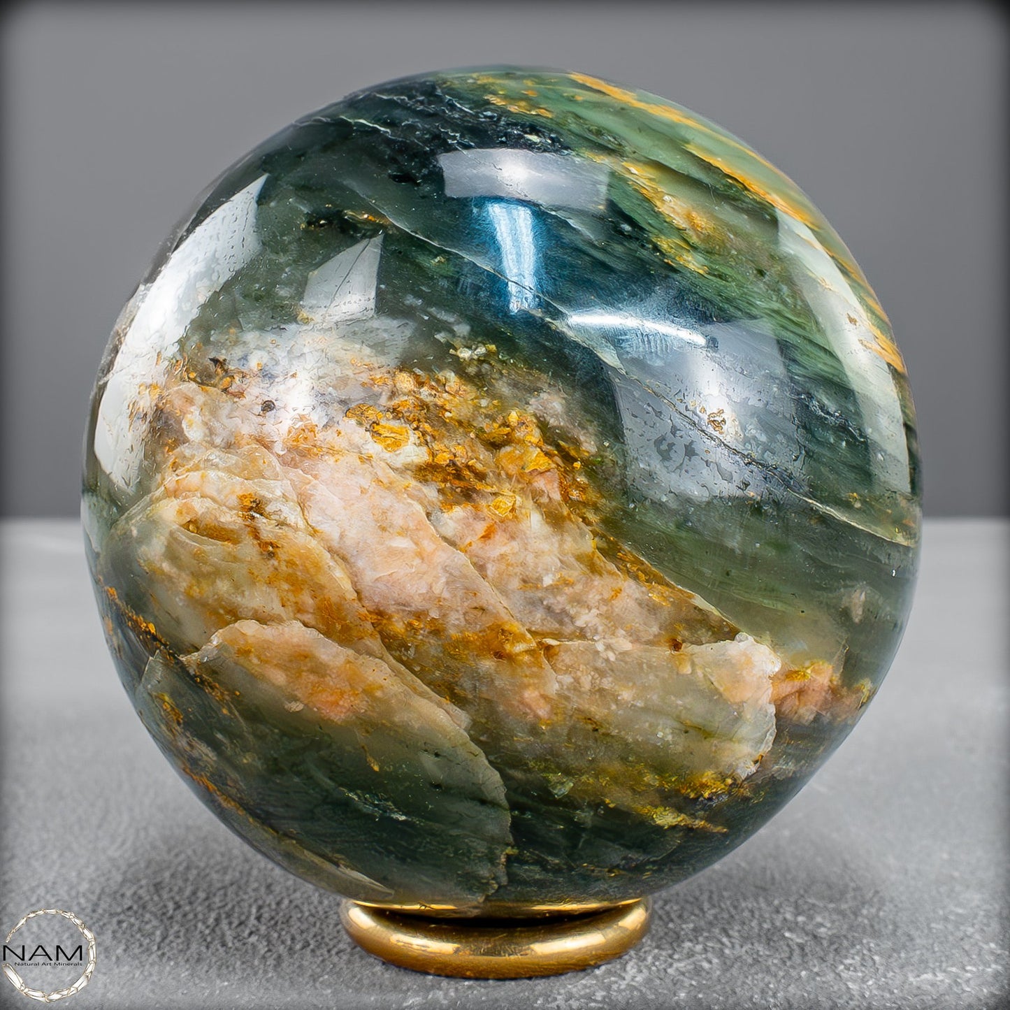 Natürliche Grüne-Quarzkristall Kugel aus Brasilien -583,39g