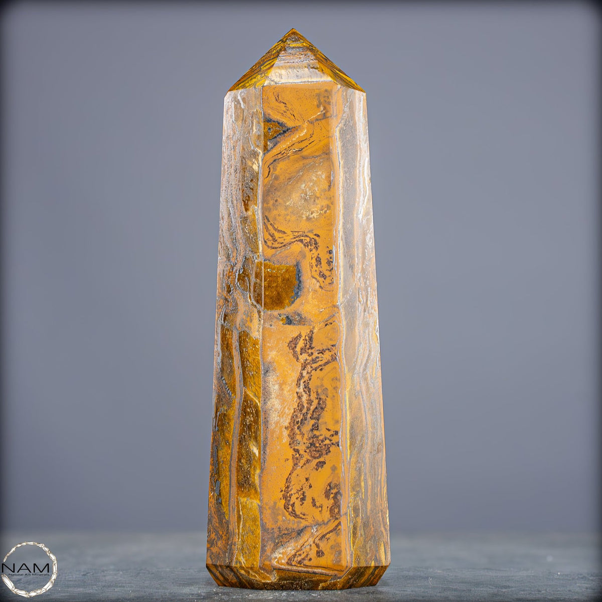 Natürlicher Tigerauge-Obelisk - 986,49g