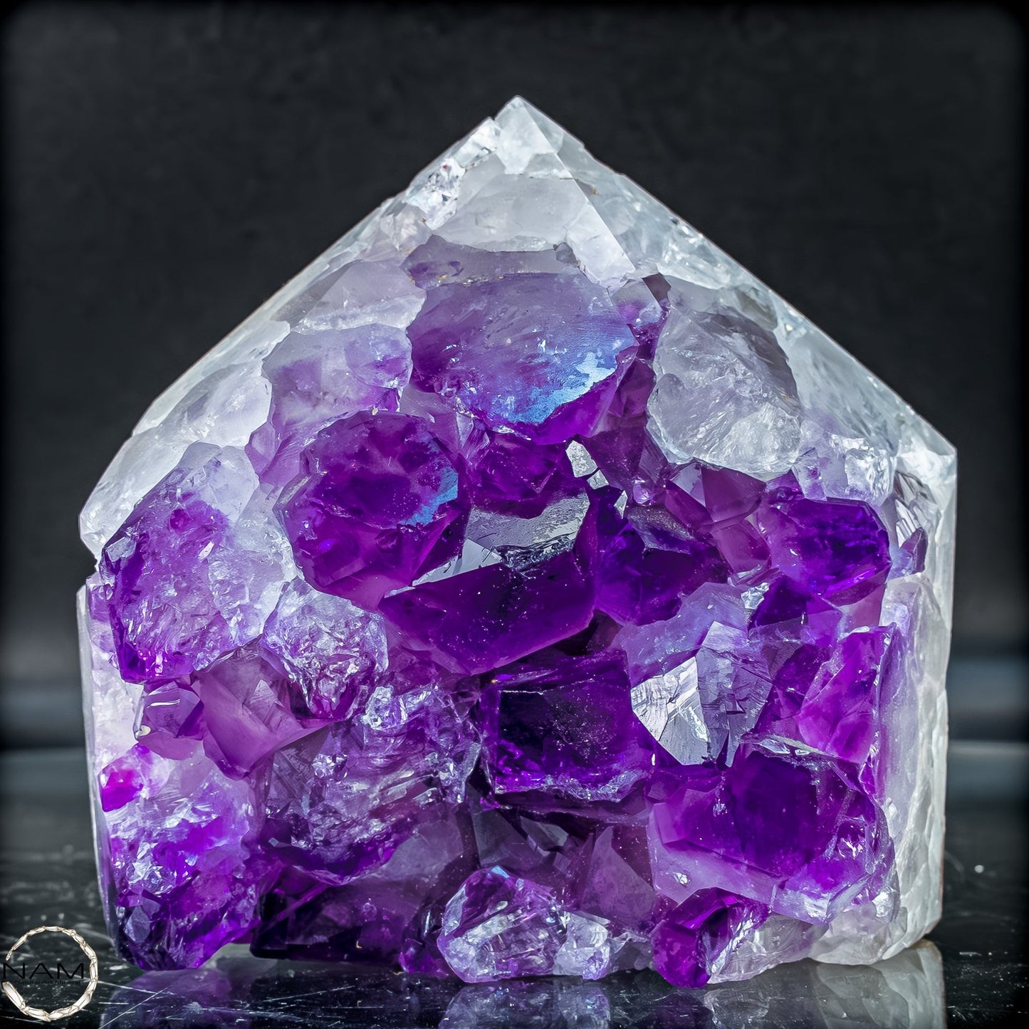 Natürliche Amethyst-Kristall Druse/Spitze - 728,27g
