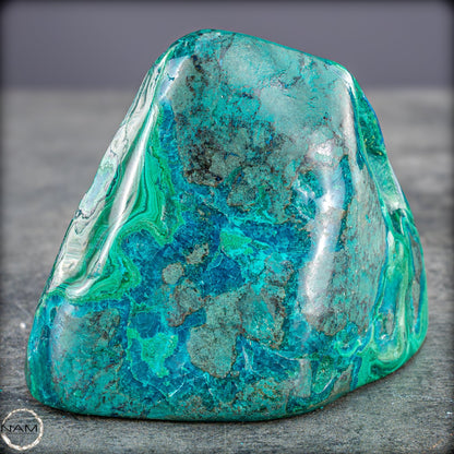 Botryoidaler Chrysokolla, Malachit und Azurit, sehr selten - 255,34g