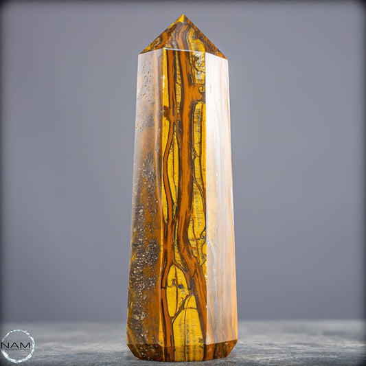 Natürlicher Tigerauge-Obelisk - 912,17g