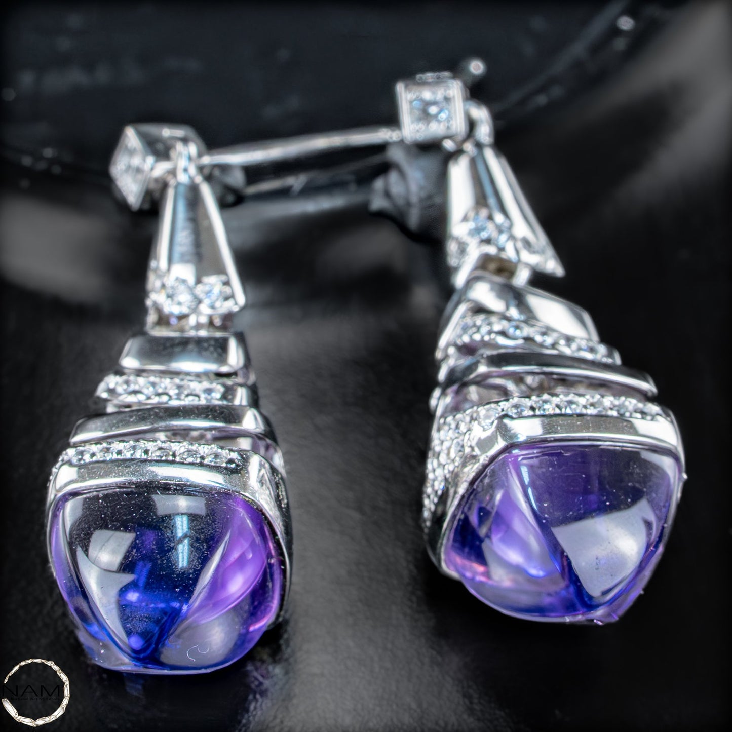 Amethyst Ohrringe aus 925er Silber  6,79g 33,95ct