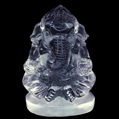 Ganesha-Schnitzerei aus klarem Quarzkristall, Brasilien - 74,19g  - 70.45×39.82×31.18 mm