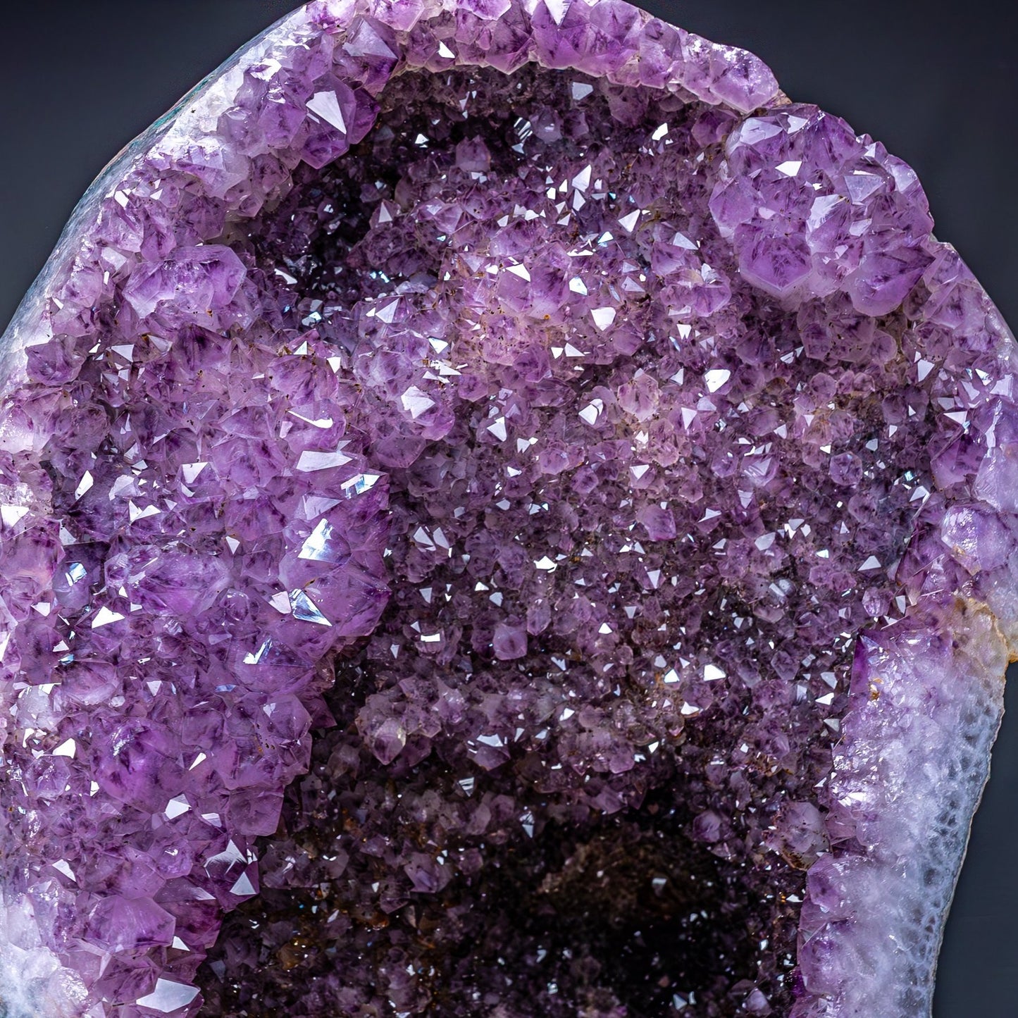 Natürliche Amethyst-Kristalle/Druse auf Ständer - 57339g