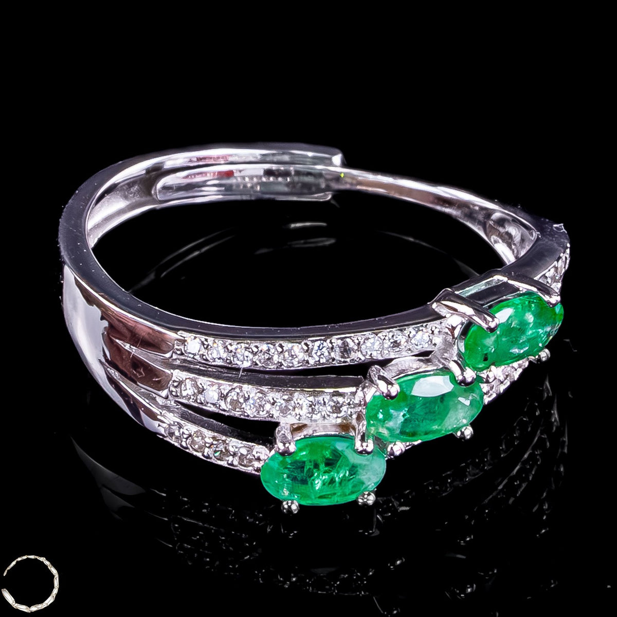 Eleganter Smaragd Ring aus 925er Silber - 2,28g 11,4ct