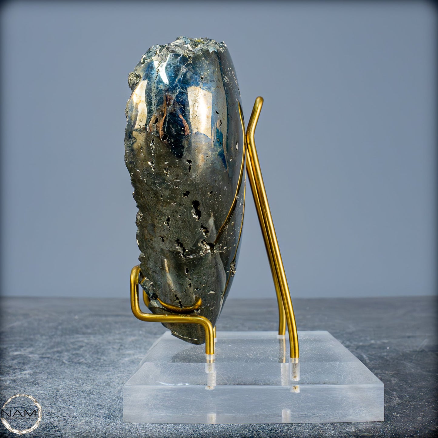Natürliches Pyrit, Quarz und Galena Kristall Herz/Druse - 1146,61g