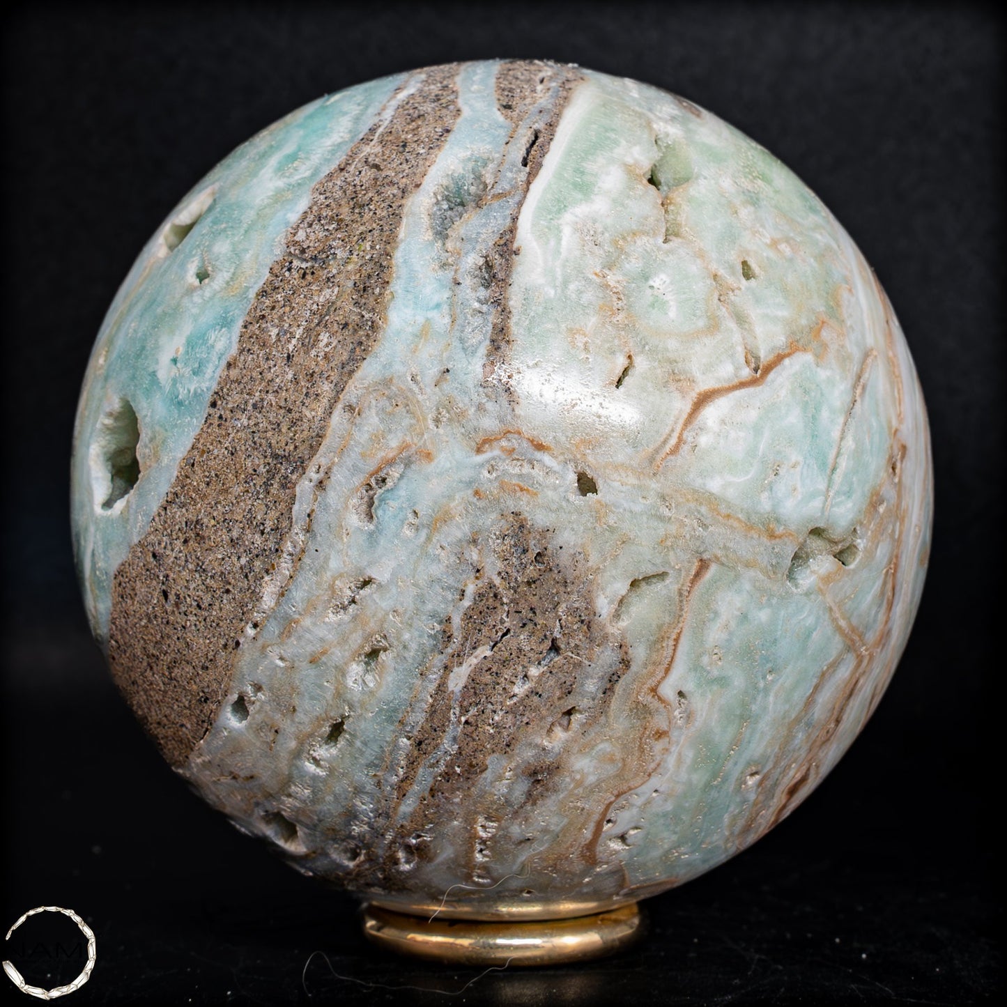 Natürliche Blau-Grüne Aragonit-Kristall Kugel - 727,72g - 80mm