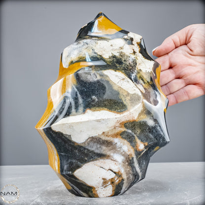 Natürliche Jaspis-Chalcedon Kristallflamme - 3996,54g