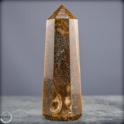 Natürlicher Tigerauge-Obelisk - 912,17g