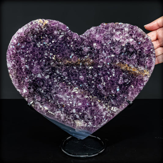 Natürlicher Amethyst-Herz Druse auf Ständer – 5640,61g