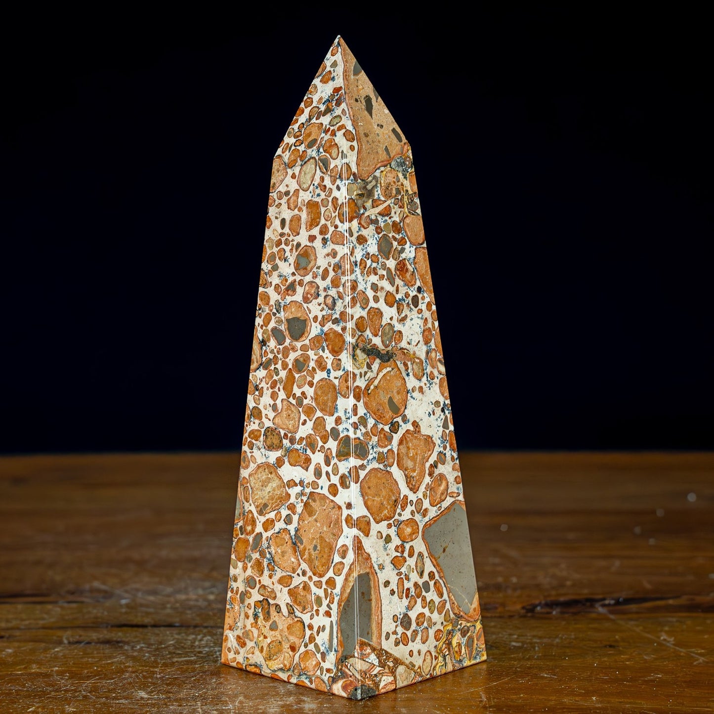 Natürlicher Leoparden-Jaspis Obelisk - 712,45g