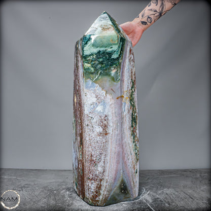 Natürlicher Jaspis-Achat Kristall-Obelisk - 39187,42g