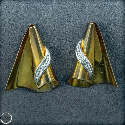 Goldene Eleganz – Moderne Ohrringe mit funkelnden Diamanten 333erGold  19,15ct