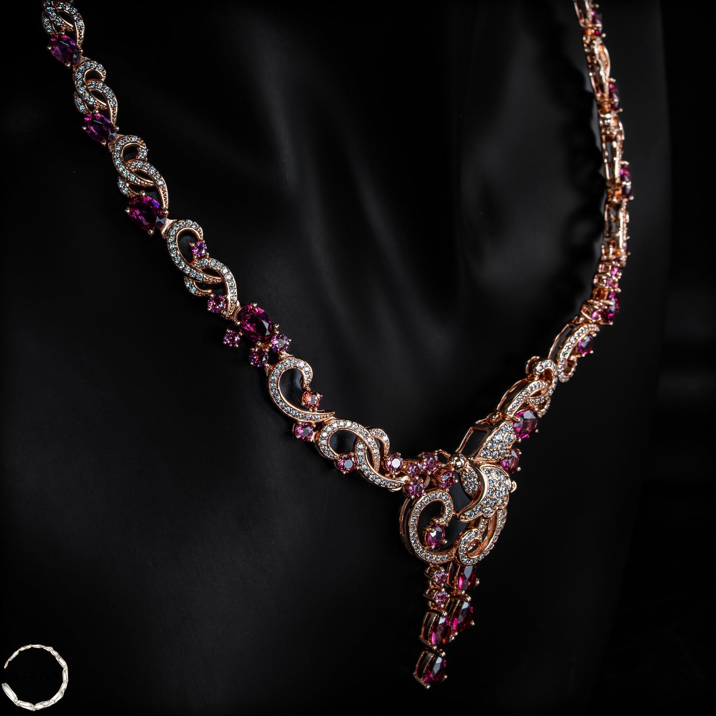 Exklusive Padparadscha-Saphir Kette – 45,45g - 227,25ct