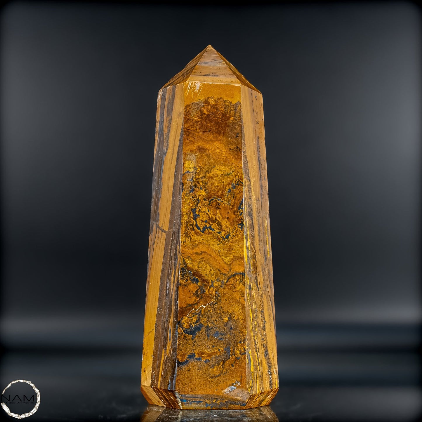 Natürlicher Tigerauge-Obelisk - 1201,36g