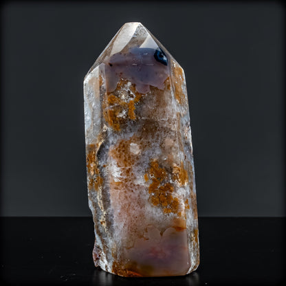 Natürlicher Achat-Kristall Obelisk mit Druse - 828,28g