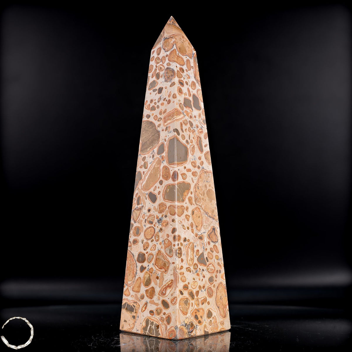 Natürlicher Leoparden-Jaspis Obelisk -1000,52g