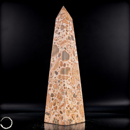 Natürlicher Leoparden-Jaspis Obelisk -1000,52g