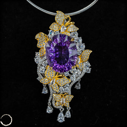 Prunkvoller Amethyst-Anhänger – vergoldetes Silber  20,68g 103,4ct