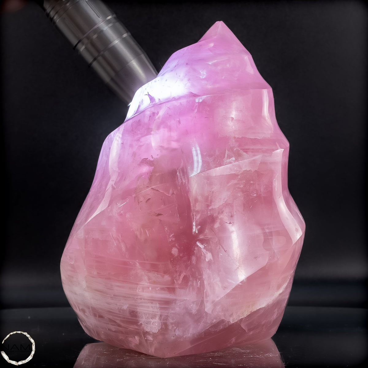Natürliche Rosenquarz-Kristall Flamme aus Brasilien -1586,17g