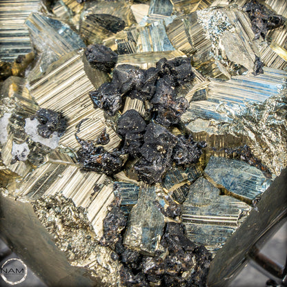 Natürliches Pyrit, Quarz und Galena Kristall Herz/Druse - 2721,21g