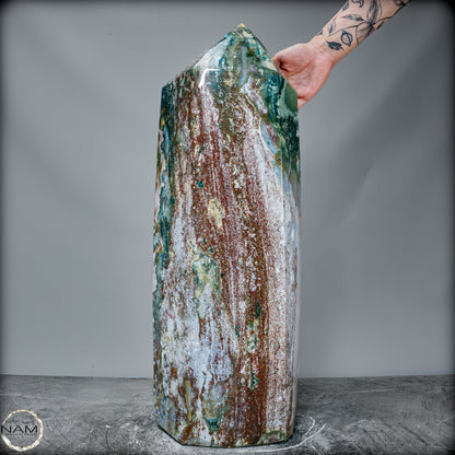 Natürlicher Jaspis-Achat Kristall-Obelisk - 39187,42g