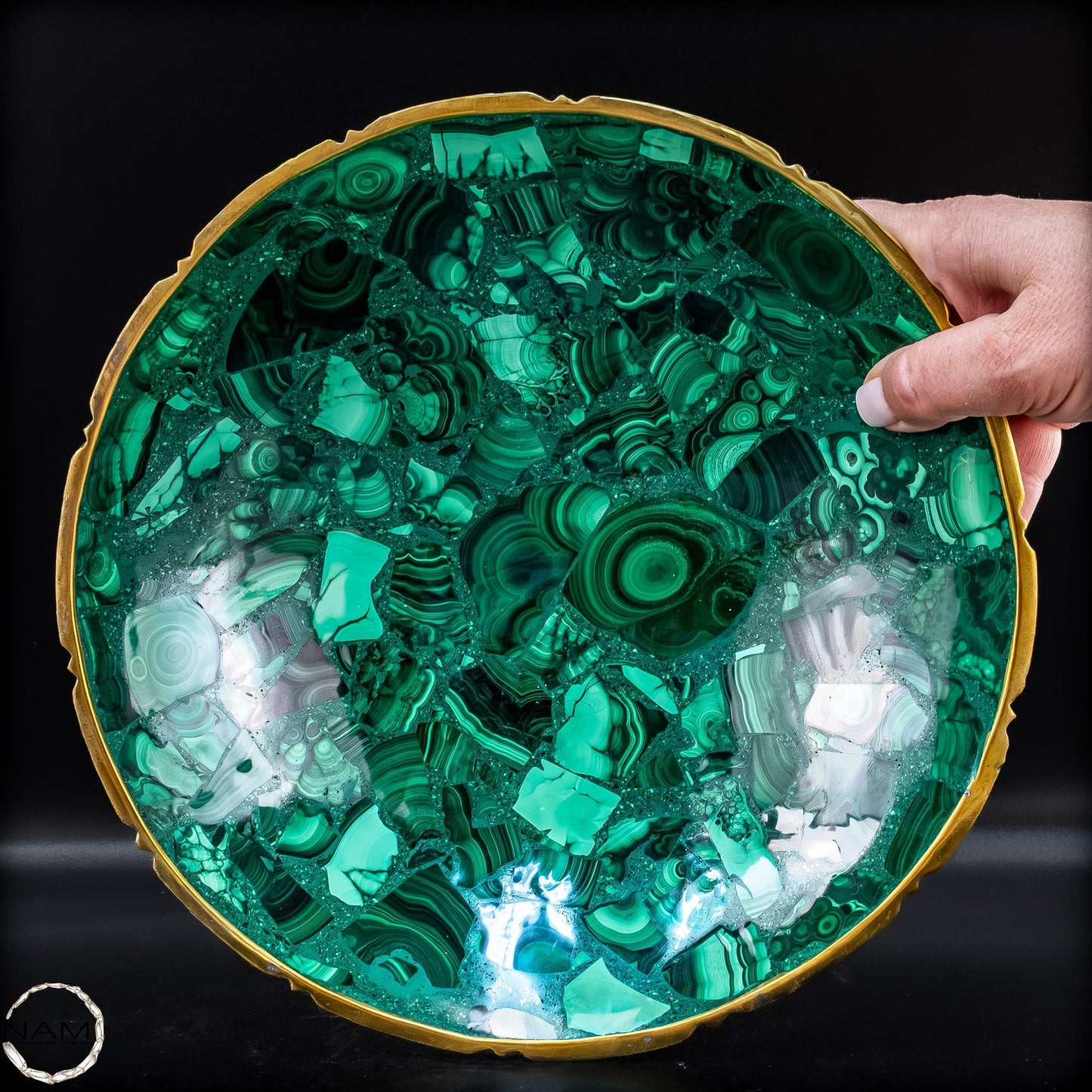Natürliche Malachit Schüssel, Kongo - 1528,11g