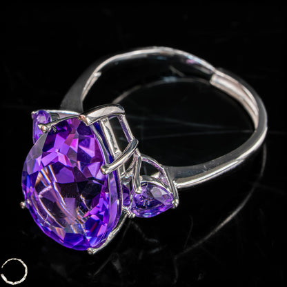 Einzigartiger Amethyst-Ring aus 925er Silber - 5,41g