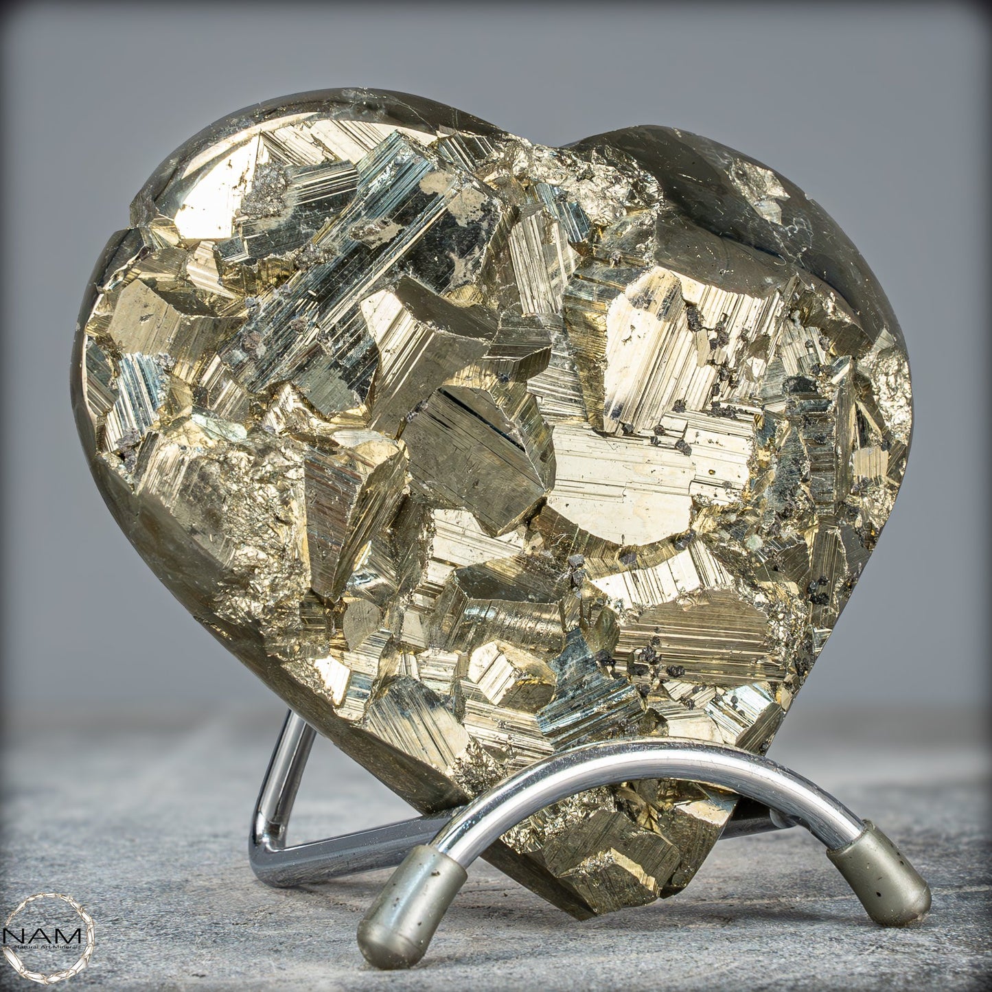Natürliches Pyrit, Quarz und Galena Kristall Herz/Druse - 1044,28g