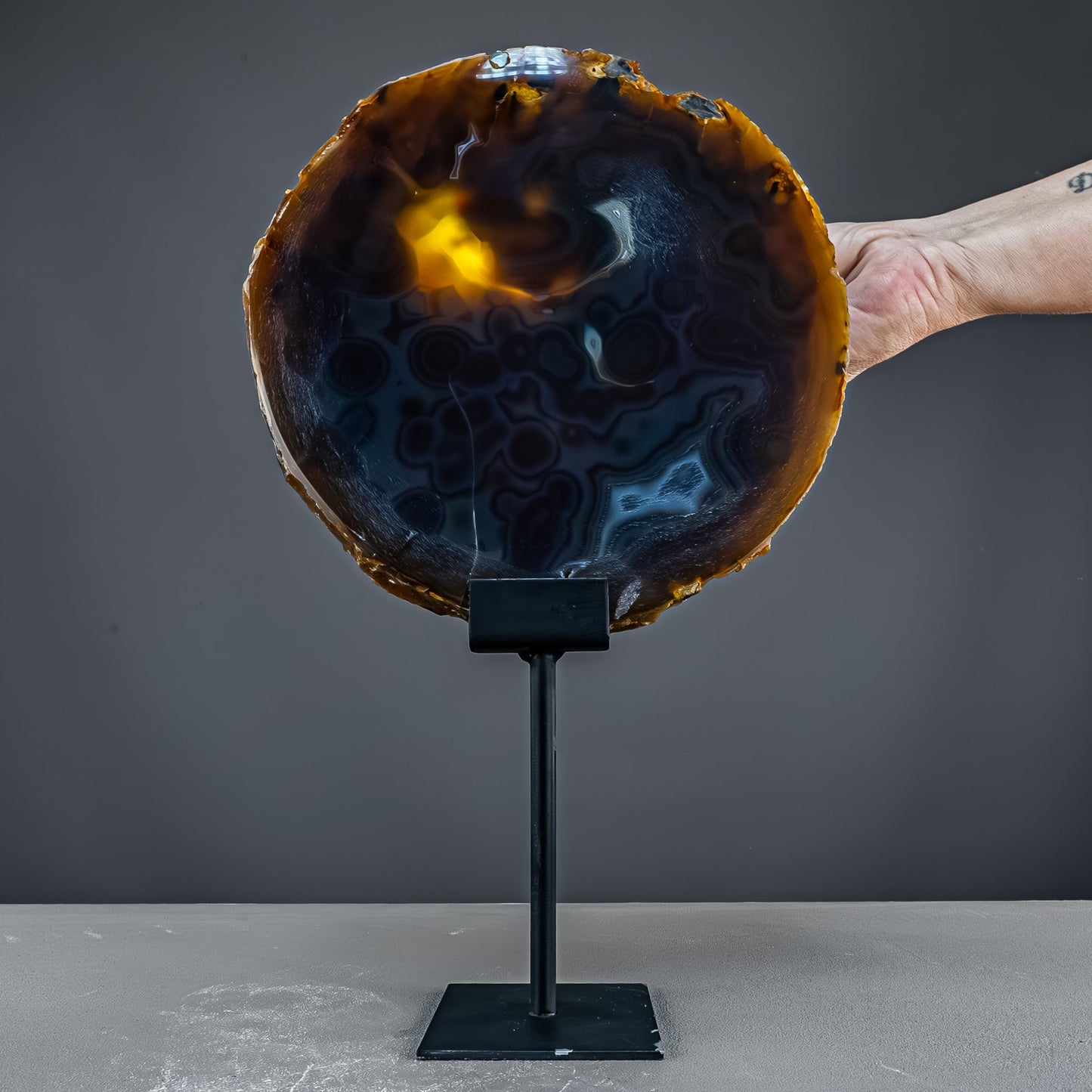 Achat Scheibe  – auf Ständer aus Brasilien - 2338,46g