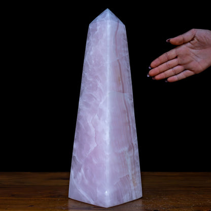 Natürlicher Pinker Aragonit - Kristall Obelisk - 4396,73g