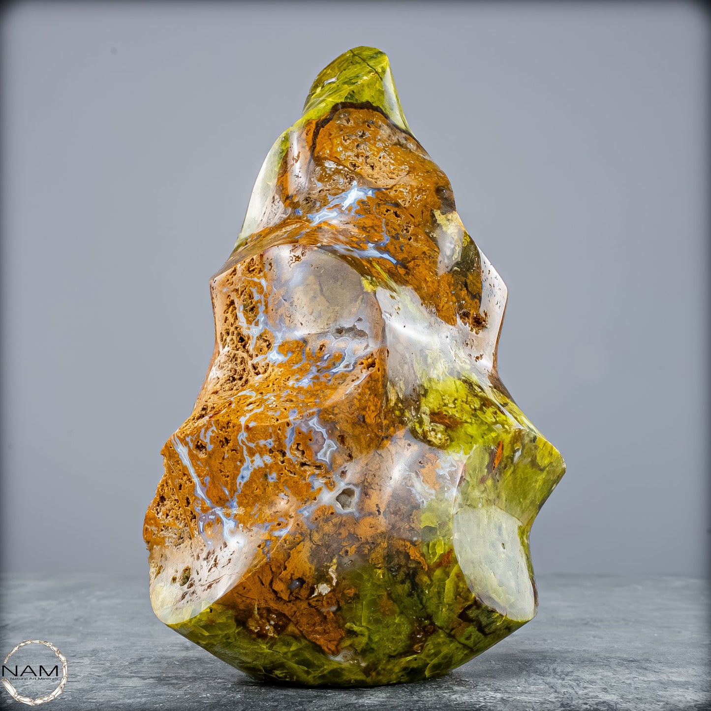 Natürliche Grüner Opal-Kristall Flamme -1052,42g