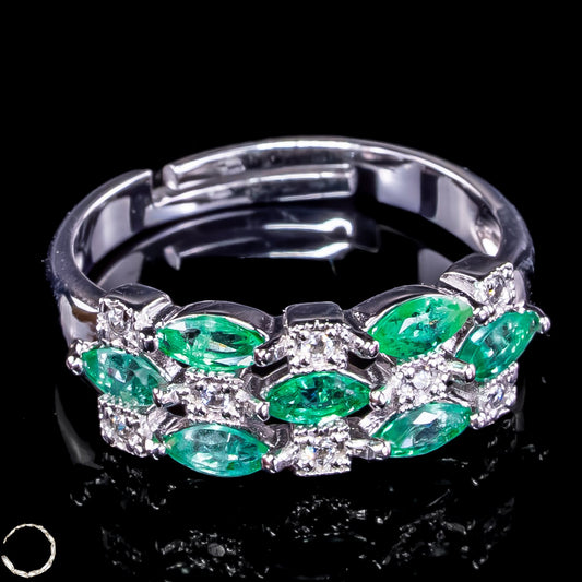 Eleganter Smaragd Ring aus 925er Silber - 2,68g 13,4ct