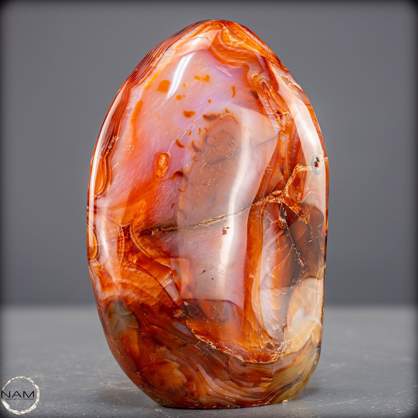 Natürlicher Roter Carneol-Kristall Freiform - 691,17g