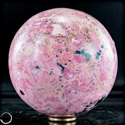 Natürliche Rhodonit-Kristall Kugel mit Pyrit aus Peru- 2014,36g