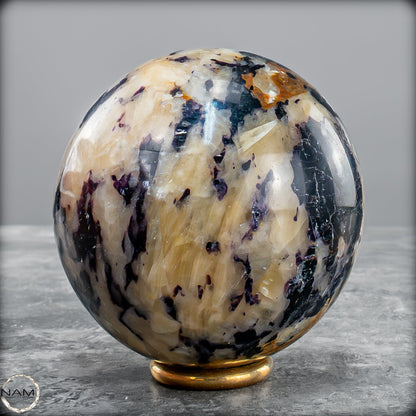 Seltene Natürliche Lila Fluorit-Calcit-Kugel - 548,69 g