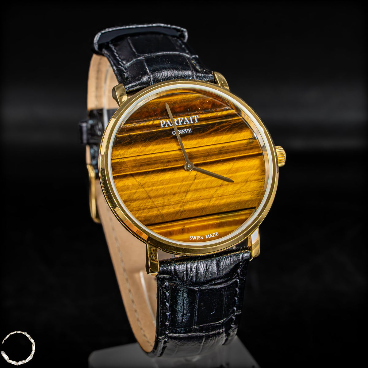 Tigeraugen-Uhr mit Schweizer Uhrwerk -46,80g 127,75ct