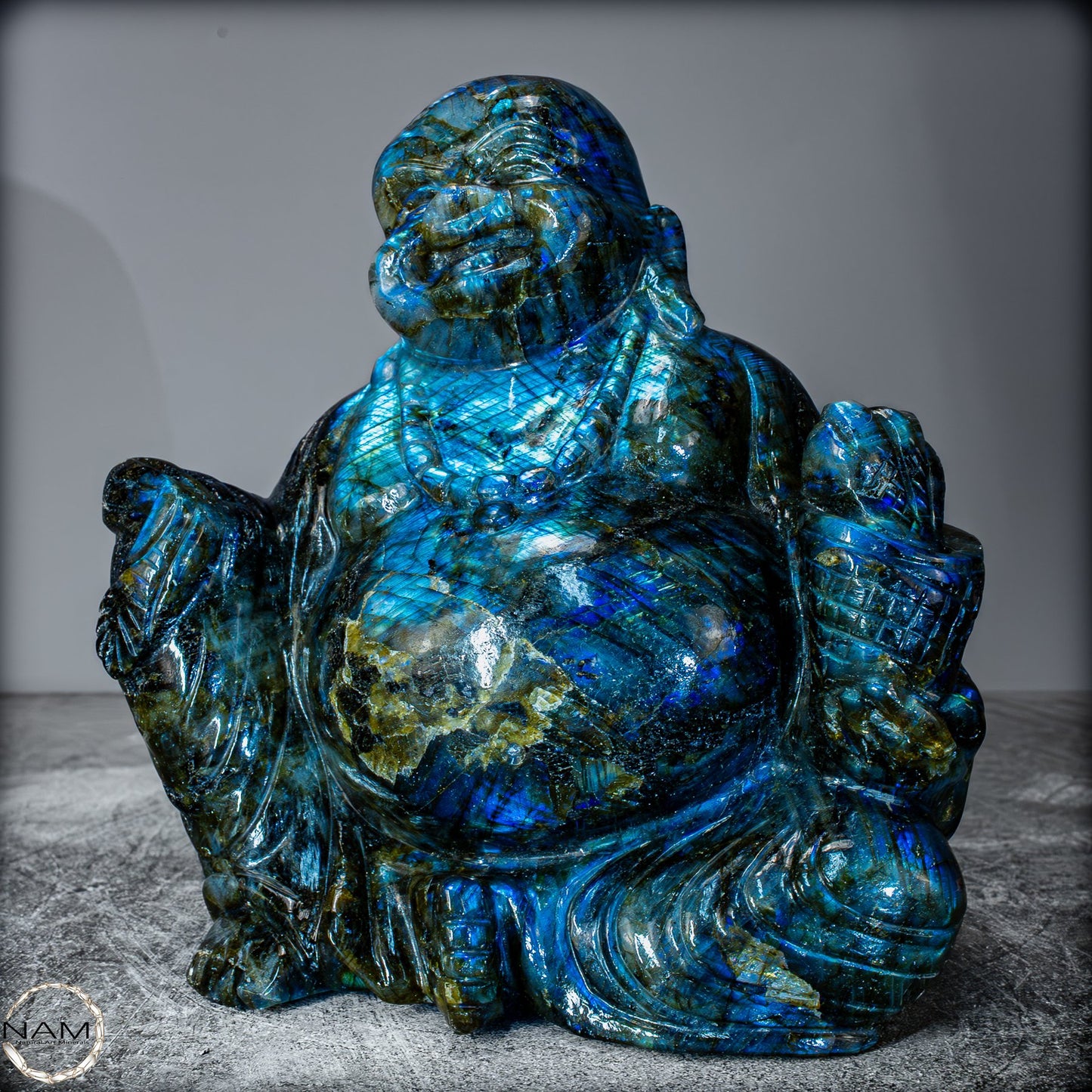 Natürlicher Labradorit Buddha von Höster Qualität - 3656,27g