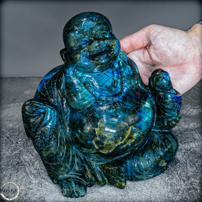 Natürlicher Labradorit Buddha von Höster Qualität - 3656,27g